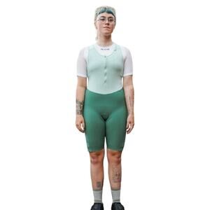 Rapha Women’s Cargo Bib Bike Shorts with Padded Seat in Mint Green, Size Medium
